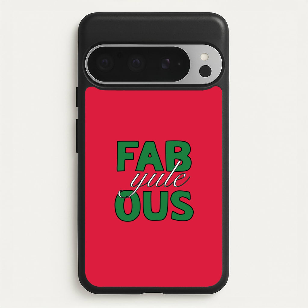 Fab-Yule-Ous Red - Christmas Puns - Christmas Puns Phone Case for Google Pixel 9 Pro XL