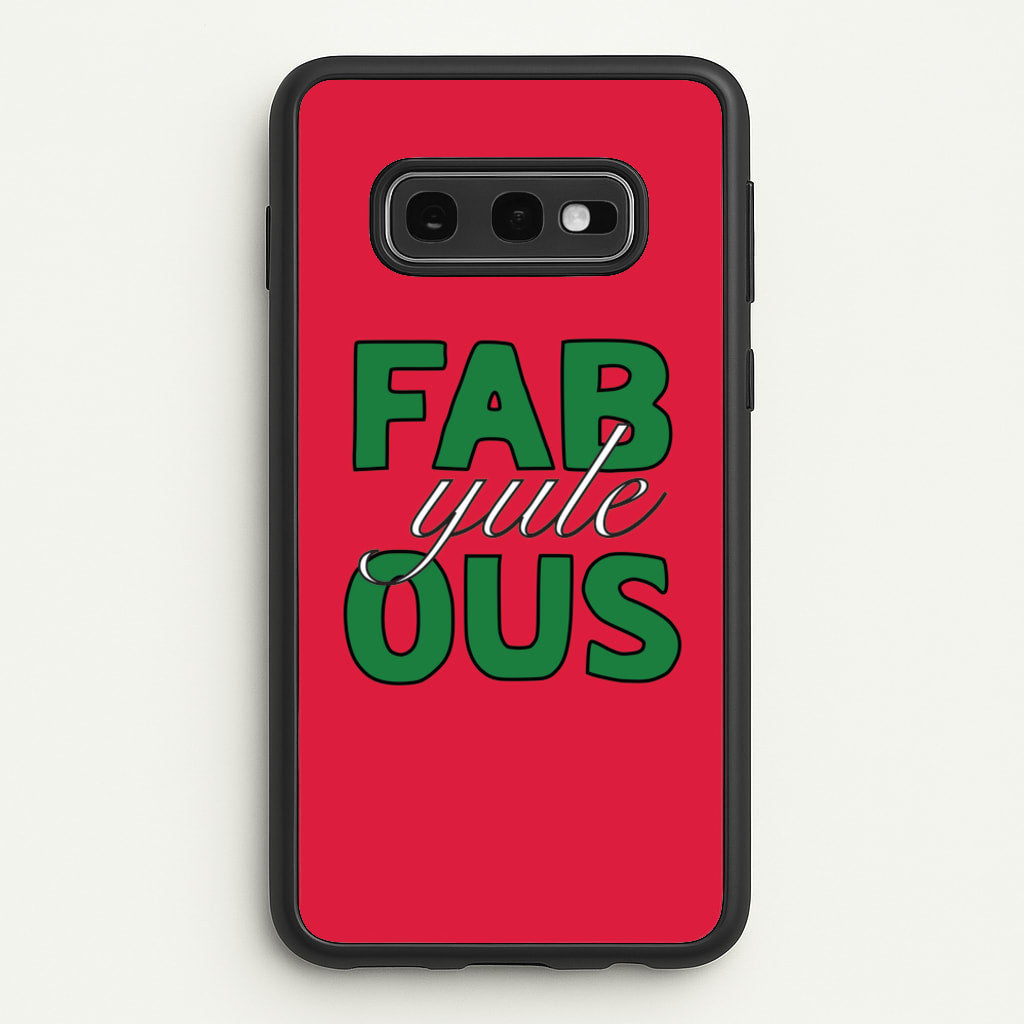Fab-Yule-Ous Red - Christmas Puns - Christmas Puns Phone Case for Galaxy S10e