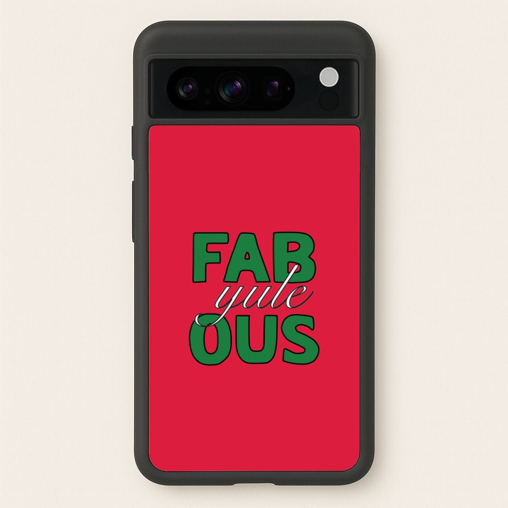 Fab-Yule-Ous Red - Christmas Puns - Christmas Puns Phone Case for Google Pixel 8 Pro