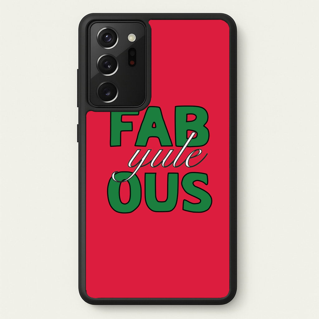 Fab-Yule-Ous Red - Christmas Puns - Christmas Puns Phone Case for Galaxy Note 20 Ultra