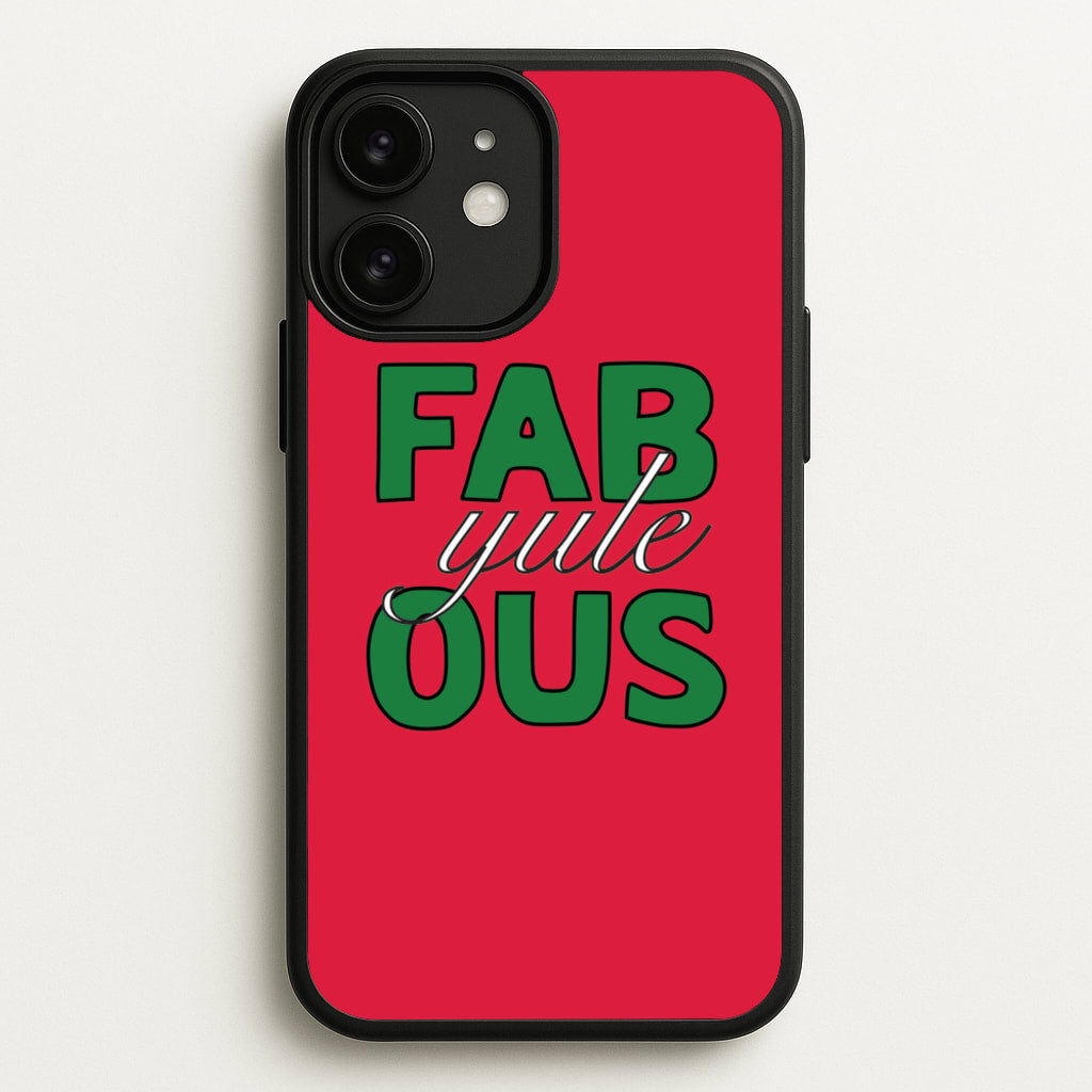 Fab-Yule-Ous Red - Christmas Puns - Christmas Puns Phone Case for iPhone 11