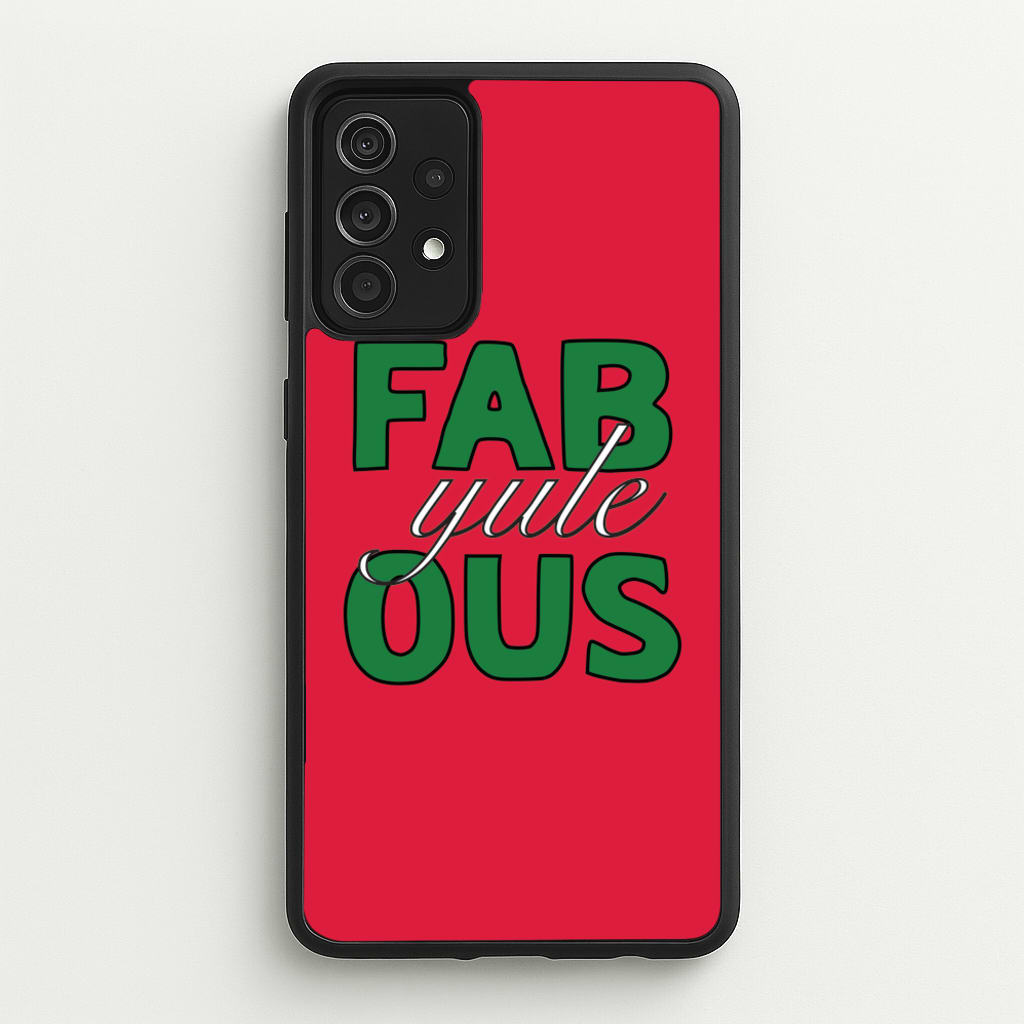 Fab-Yule-Ous Red - Christmas Puns - Christmas Puns Phone Case for Galaxy A52 / A52s