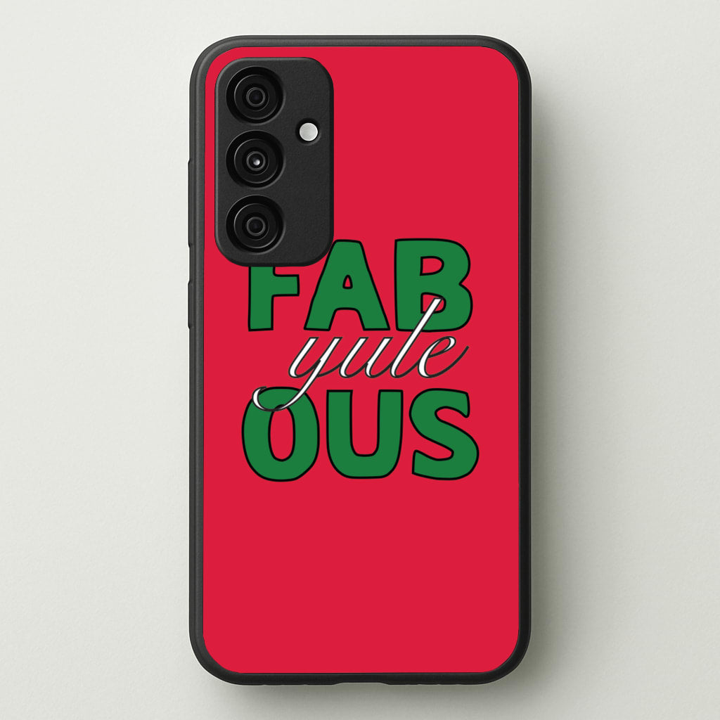 Fab-Yule-Ous Red - Christmas Puns - Christmas Puns Phone Case for Galaxy A15