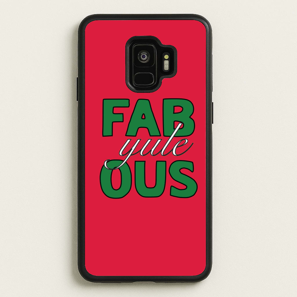 Fab-Yule-Ous Red - Christmas Puns - Christmas Puns Phone Case for Galaxy S9