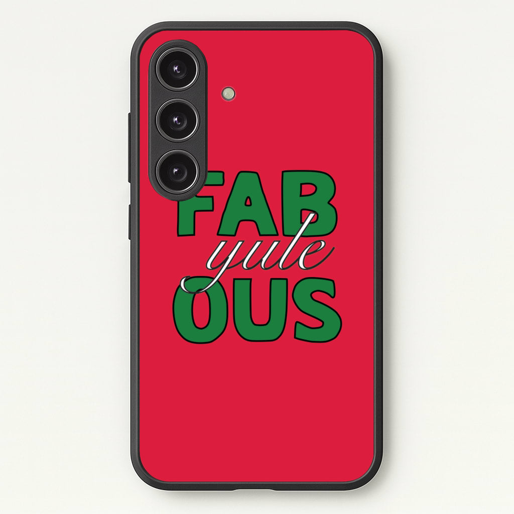 Fab-Yule-Ous Red - Christmas Puns - Christmas Puns Phone Case for Galaxy S24
