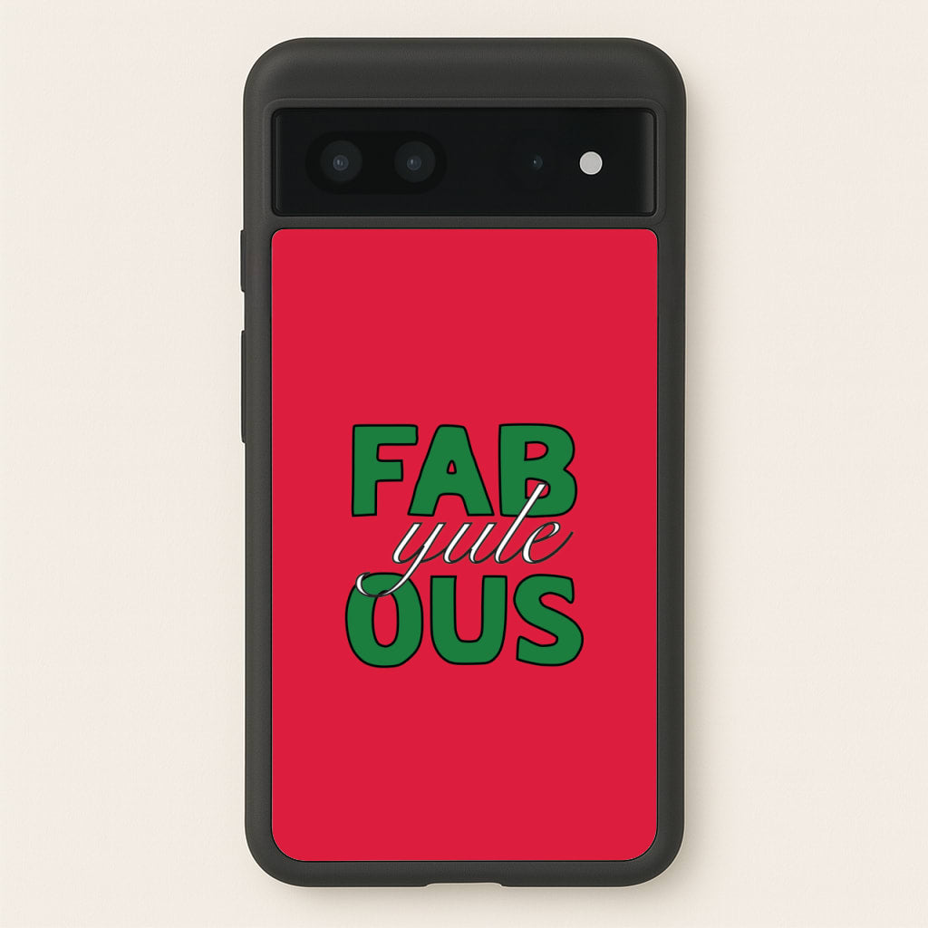 Fab-Yule-Ous Red - Christmas Puns - Christmas Puns Phone Case for Google Pixel 7
