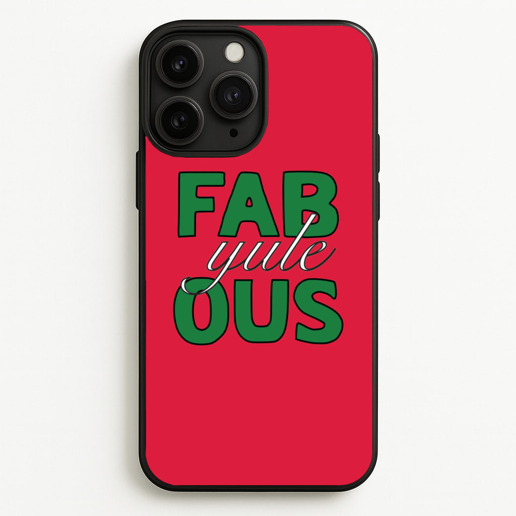 Fab-Yule-Ous Red - Christmas Puns - Christmas Puns Phone Case for iPhone 11 Pro