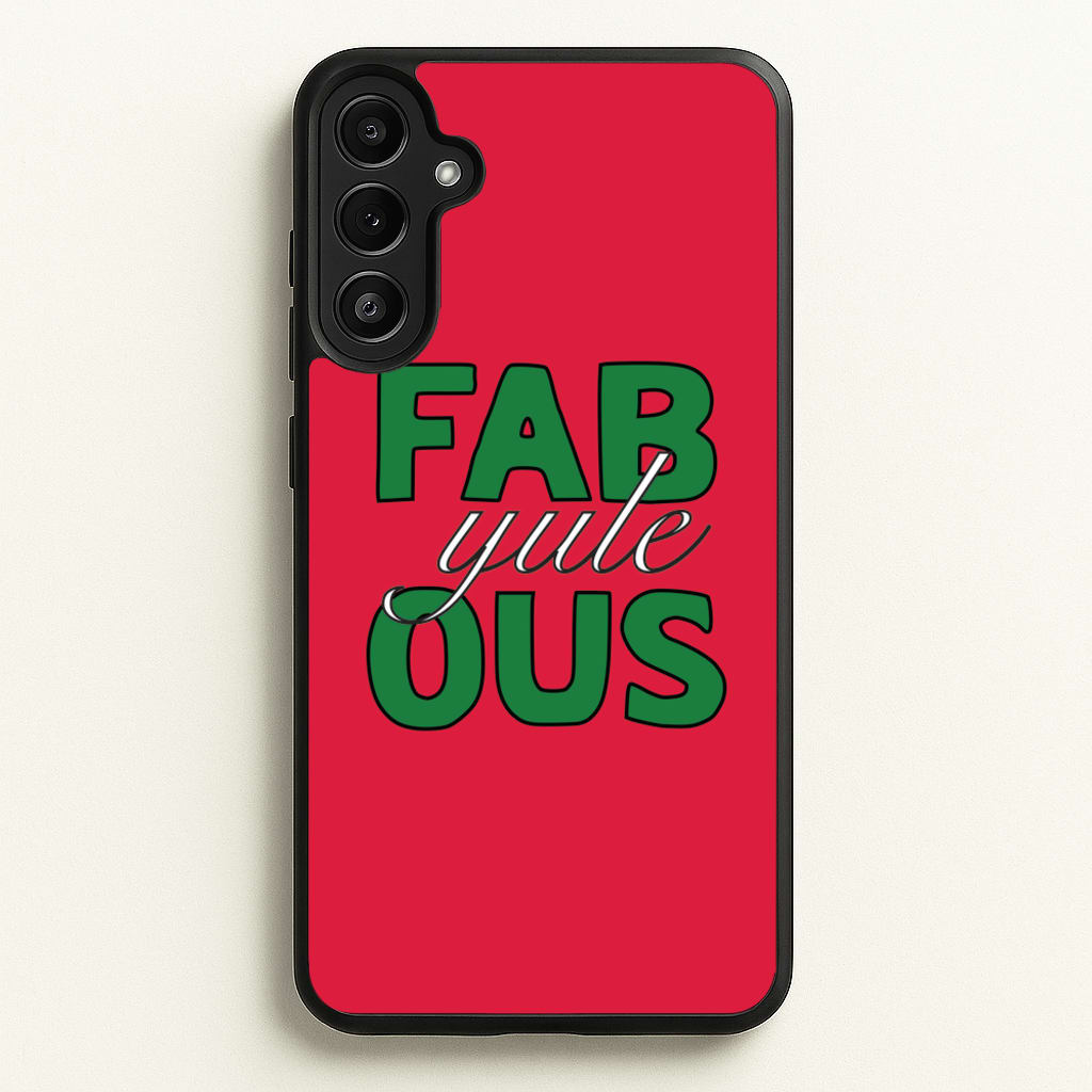 Fab-Yule-Ous Red - Christmas Puns - Christmas Puns Phone Case for Galaxy A34
