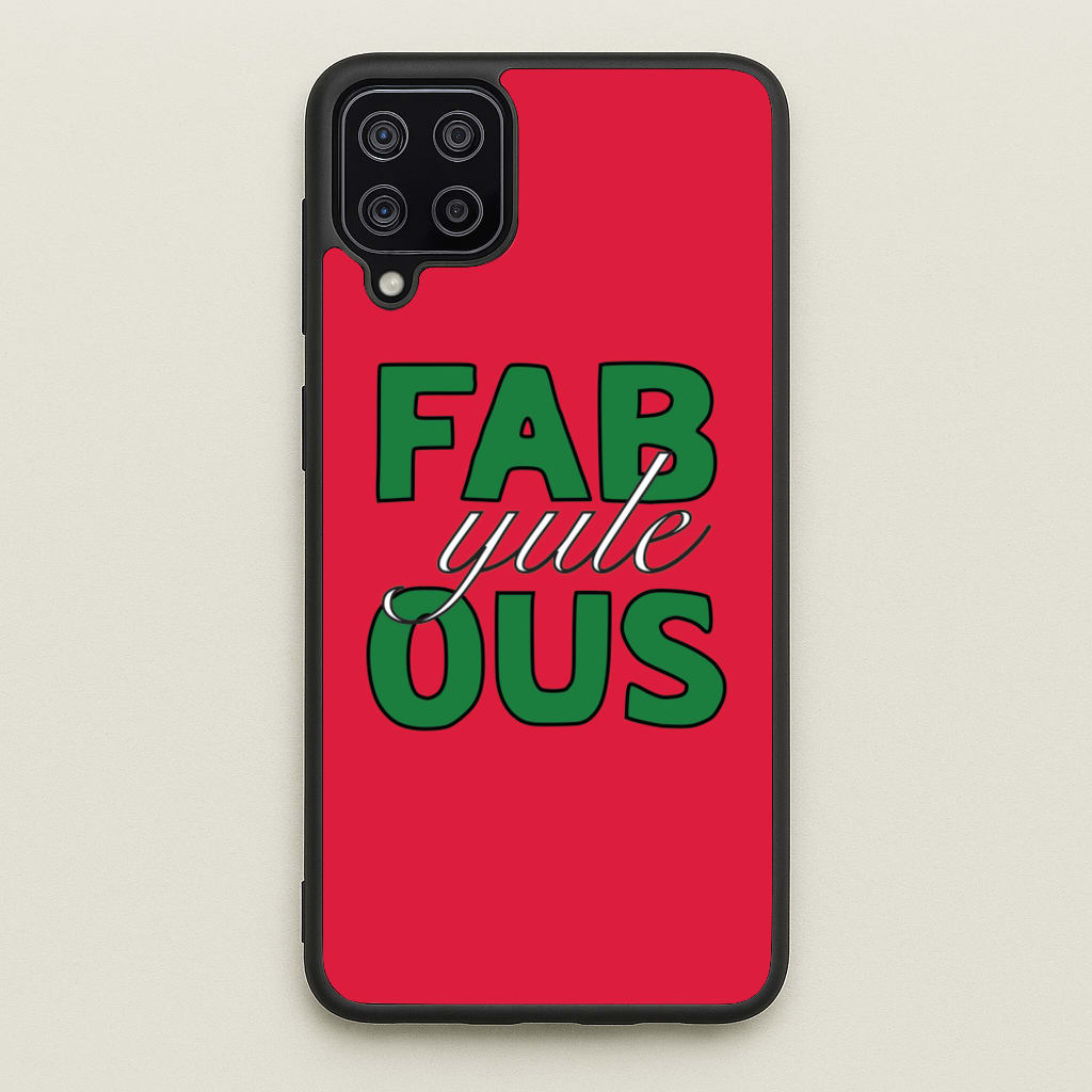 Fab-Yule-Ous Red - Christmas Puns - Christmas Puns Phone Case for Galaxy A12