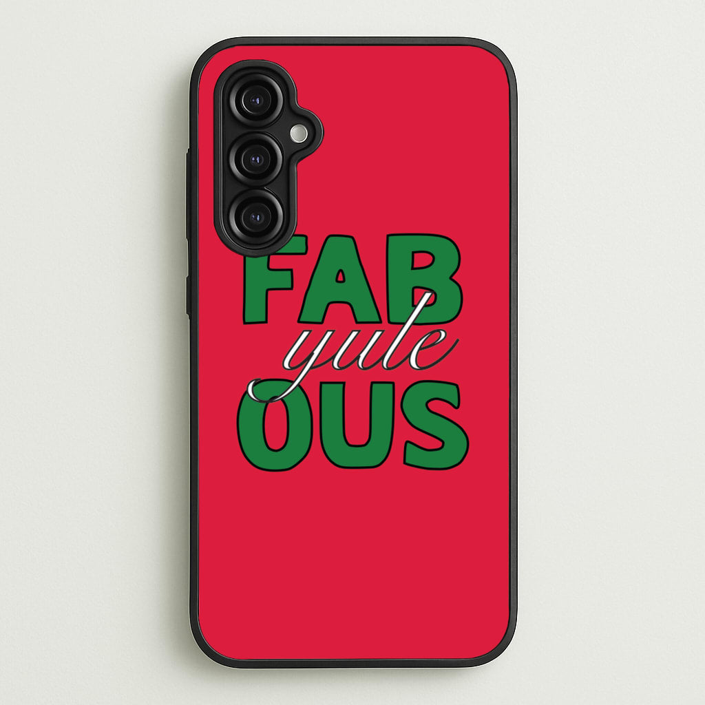 Fab-Yule-Ous Red - Christmas Puns - Christmas Puns Phone Case for Galaxy A14