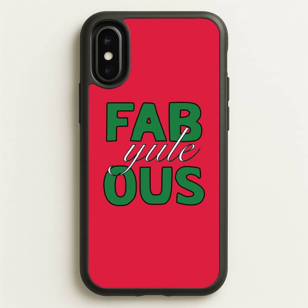 Fab-Yule-Ous Red - Christmas Puns - Christmas Puns Phone Case for iPhone X / XS