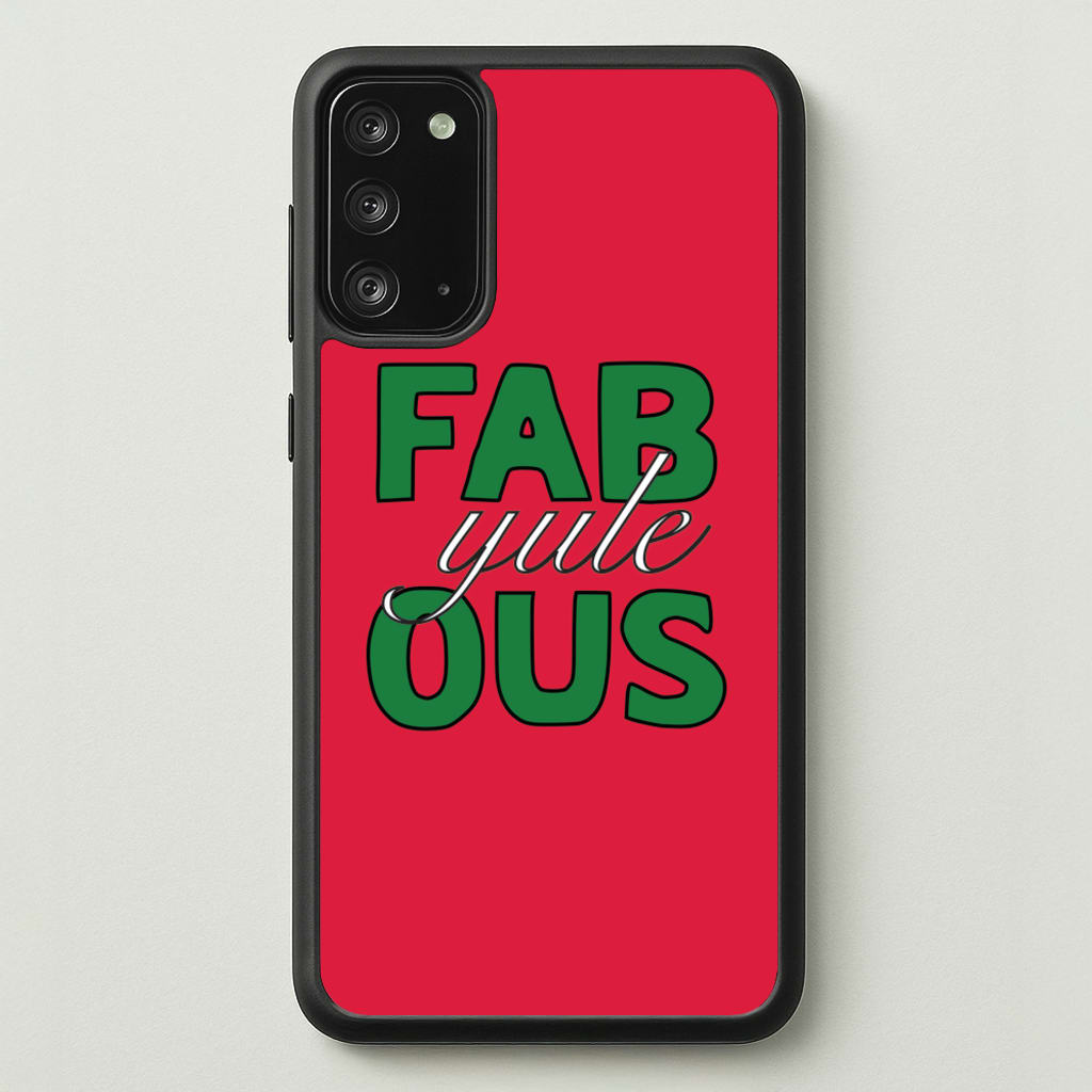 Fab-Yule-Ous Red - Christmas Puns - Christmas Puns Phone Case for Galaxy Note 20