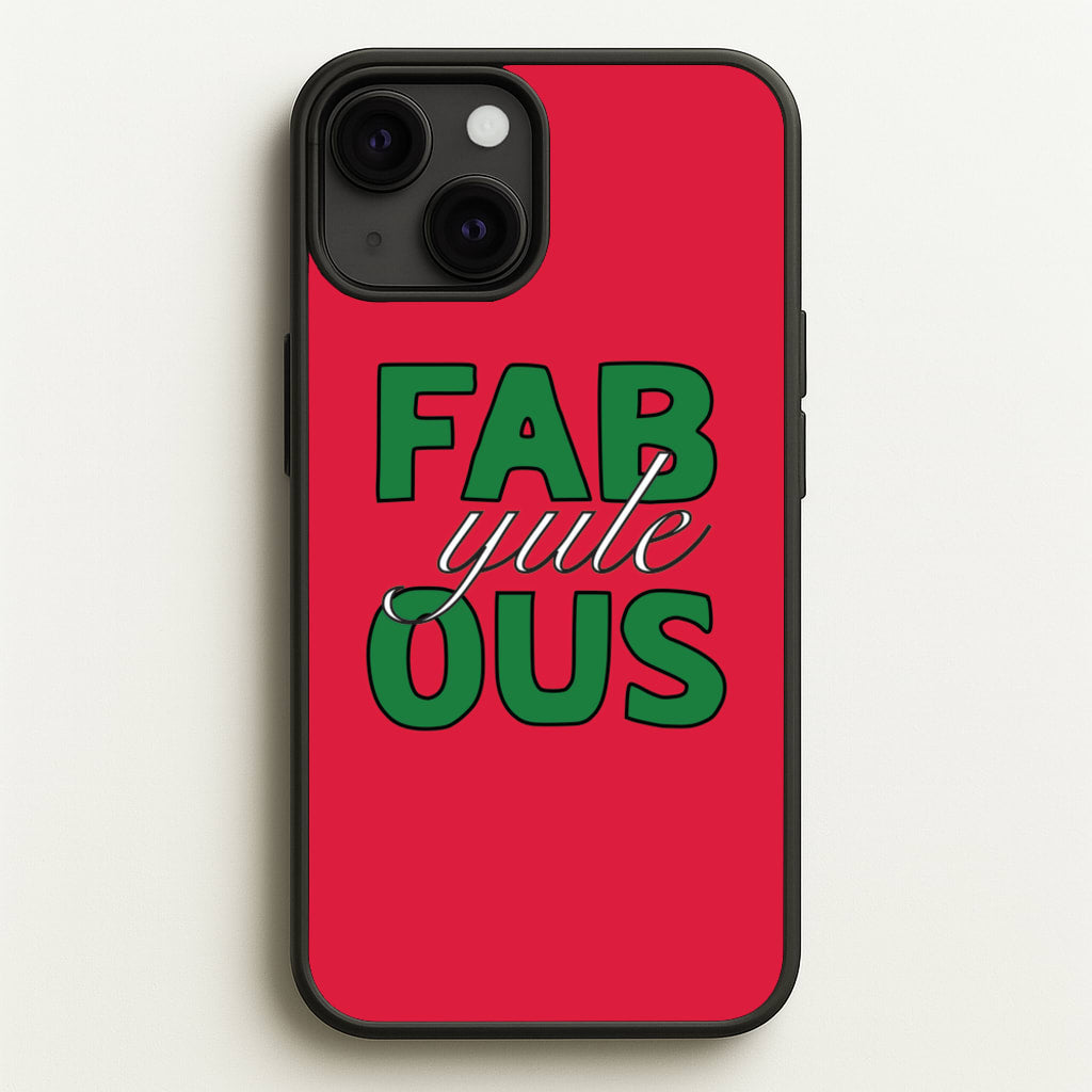 Fab-Yule-Ous Red - Christmas Puns - Christmas Puns Phone Case for iPhone 13