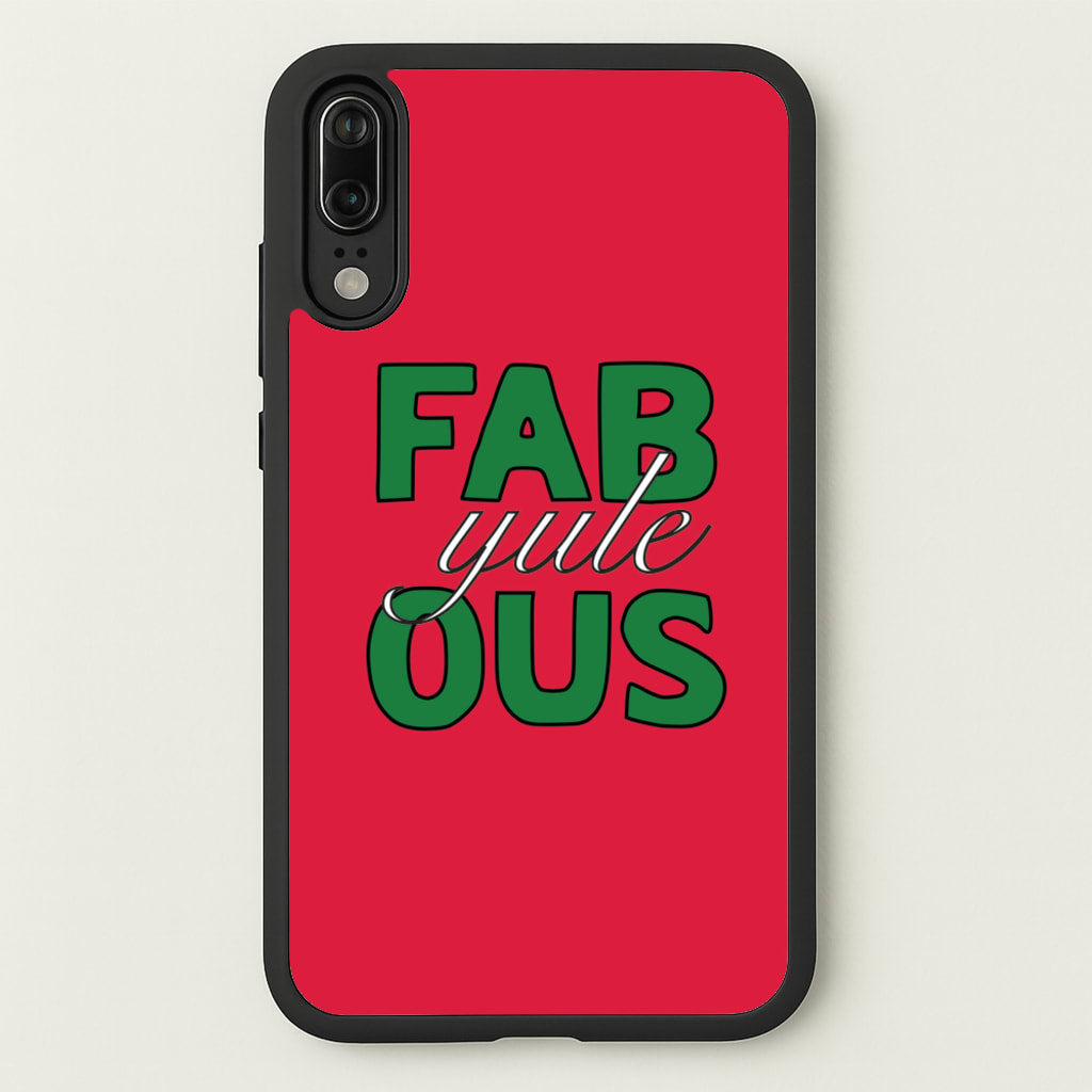 Fab-Yule-Ous Red - Christmas Puns - Christmas Puns Phone Case for Huawei P20