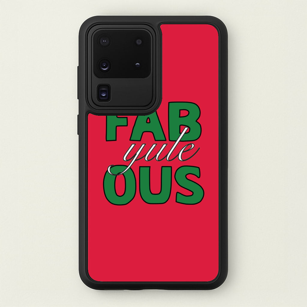 Fab-Yule-Ous Red - Christmas Puns - Christmas Puns Phone Case for Galaxy S20 Ultra