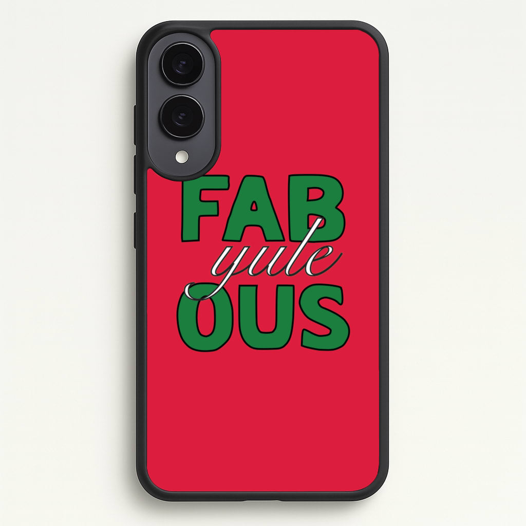 Fab-Yule-Ous Red - Christmas Puns - Christmas Puns Phone Case for Galaxy S25 Edge