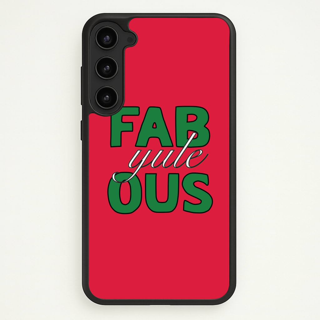 Fab-Yule-Ous Red - Christmas Puns - Christmas Puns Phone Case for Galaxy S23