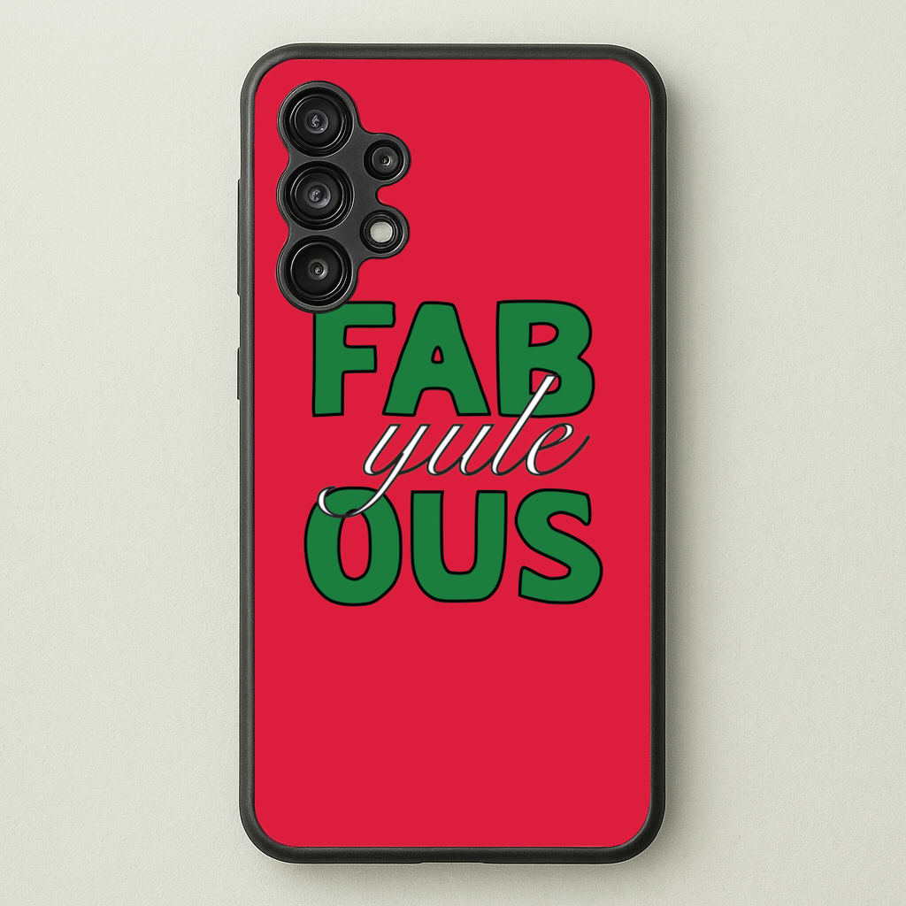 Fab-Yule-Ous Red - Christmas Puns - Christmas Puns Phone Case for Galaxy A13