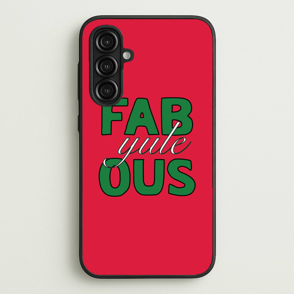 Fab-Yule-Ous Red - Christmas Puns - Christmas Puns Phone Case for Galaxy A16