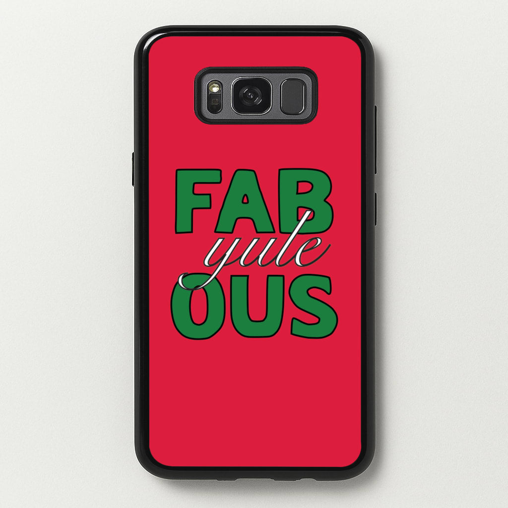 Fab-Yule-Ous Red - Christmas Puns - Christmas Puns Phone Case for Galaxy S8 Plus