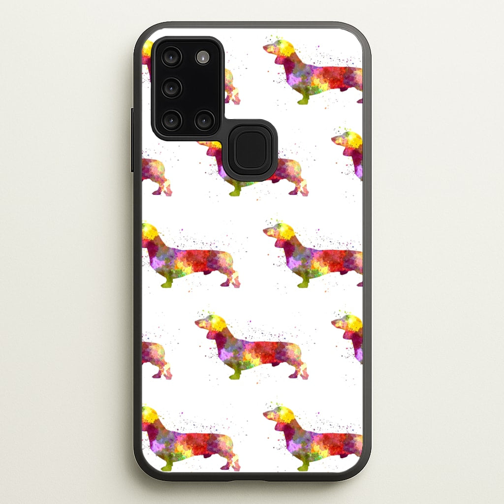 Watercolour Dachshund - Phone Case for Galaxy A21s