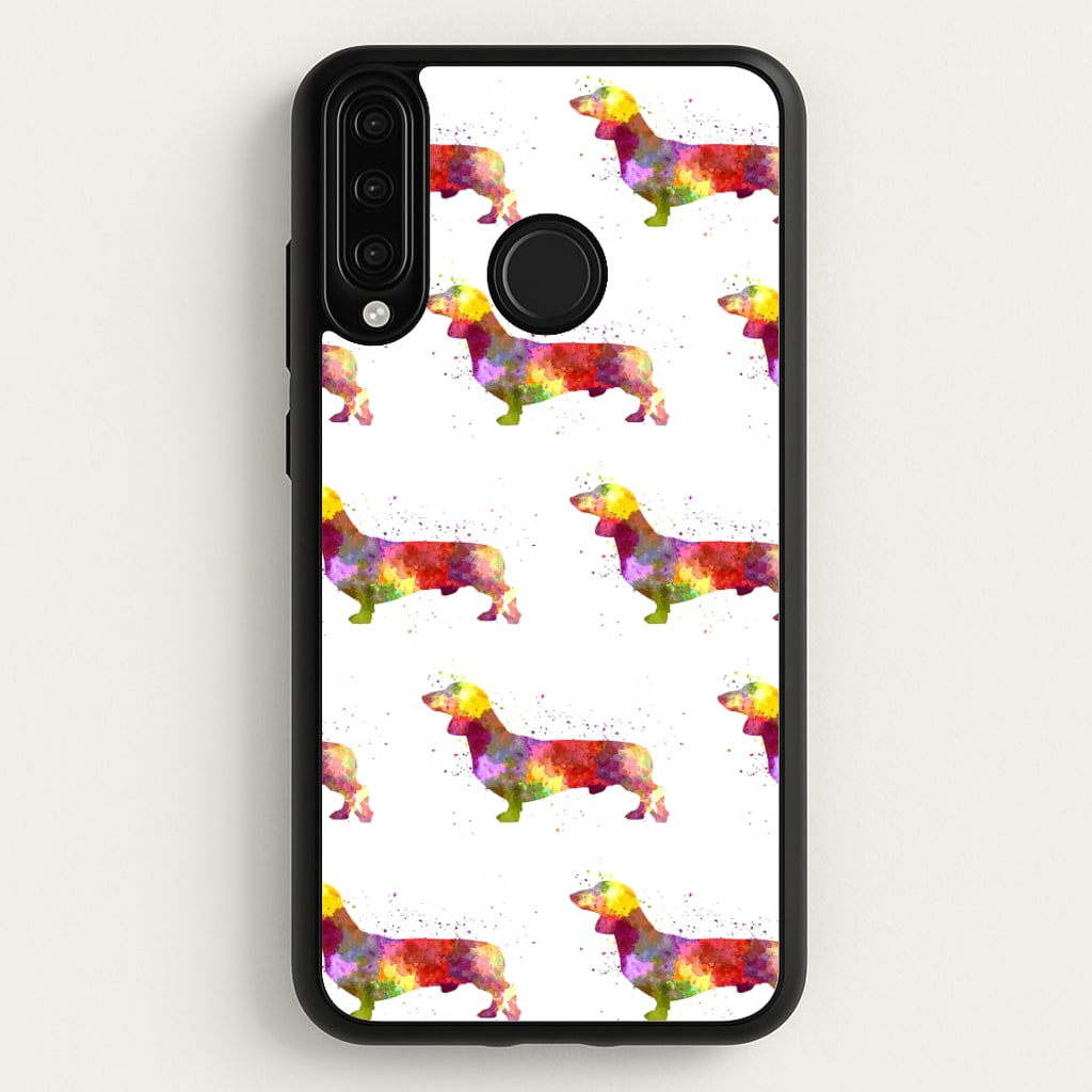 Watercolour Dachshund - Phone Case for Huawei P30 Lite