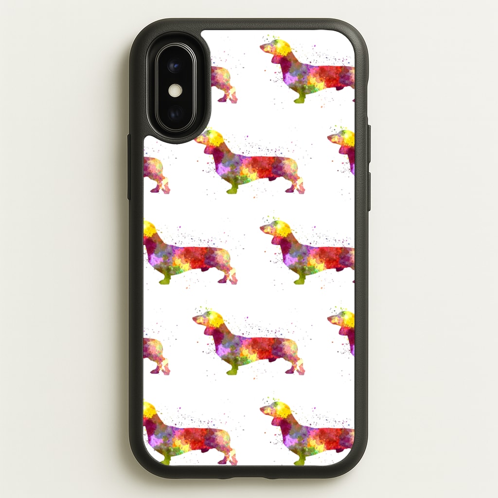 Watercolour Dachshund - Phone Case for iPhone X / XS
