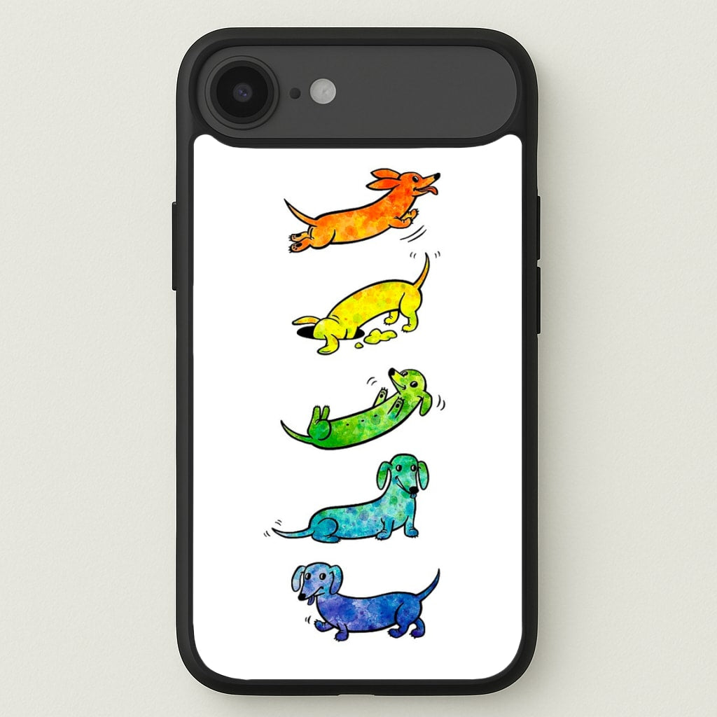 Watercolor Rainbow Dachshunds Phone Case for iPhone 17 Air