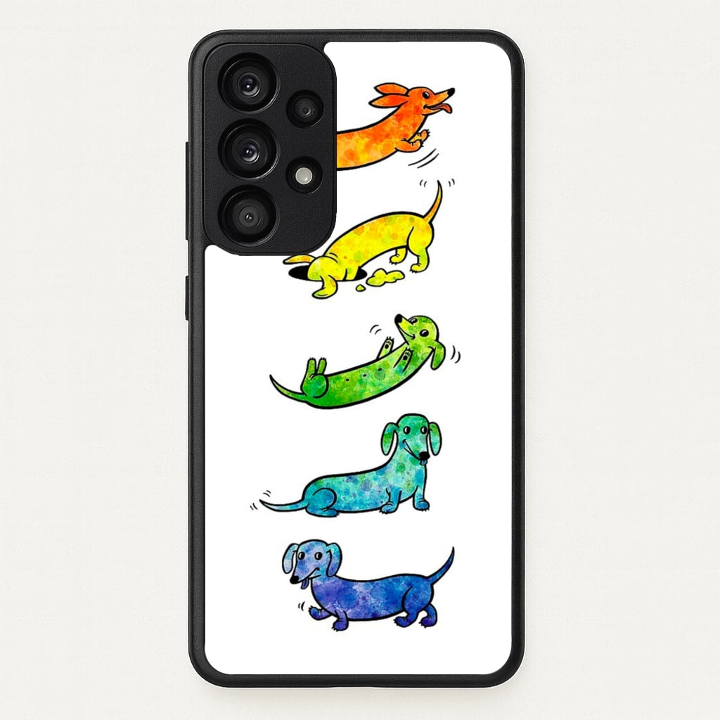 Watercolor Rainbow Dachshunds - Phone Case for Galaxy A33