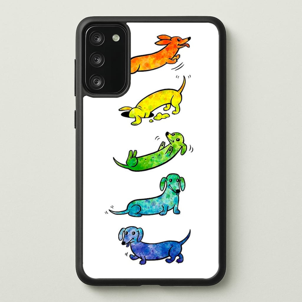 Watercolor Rainbow Dachshunds - Phone Case for Galaxy A41