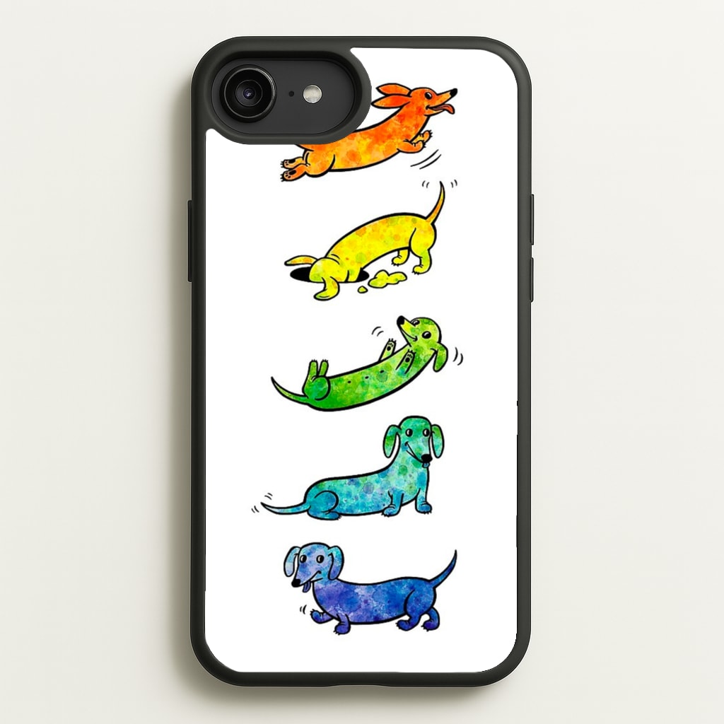 Watercolor Rainbow Dachshunds - Phone Case for iPhone 6 Plus / 7 Plus / 8 Plus