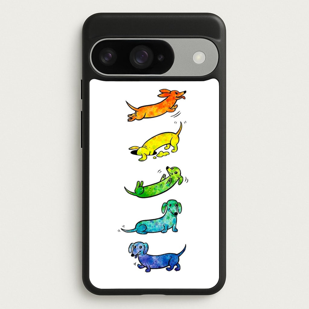 Watercolor Rainbow Dachshunds Phone Case for Google Pixel 10 / 10 Pro