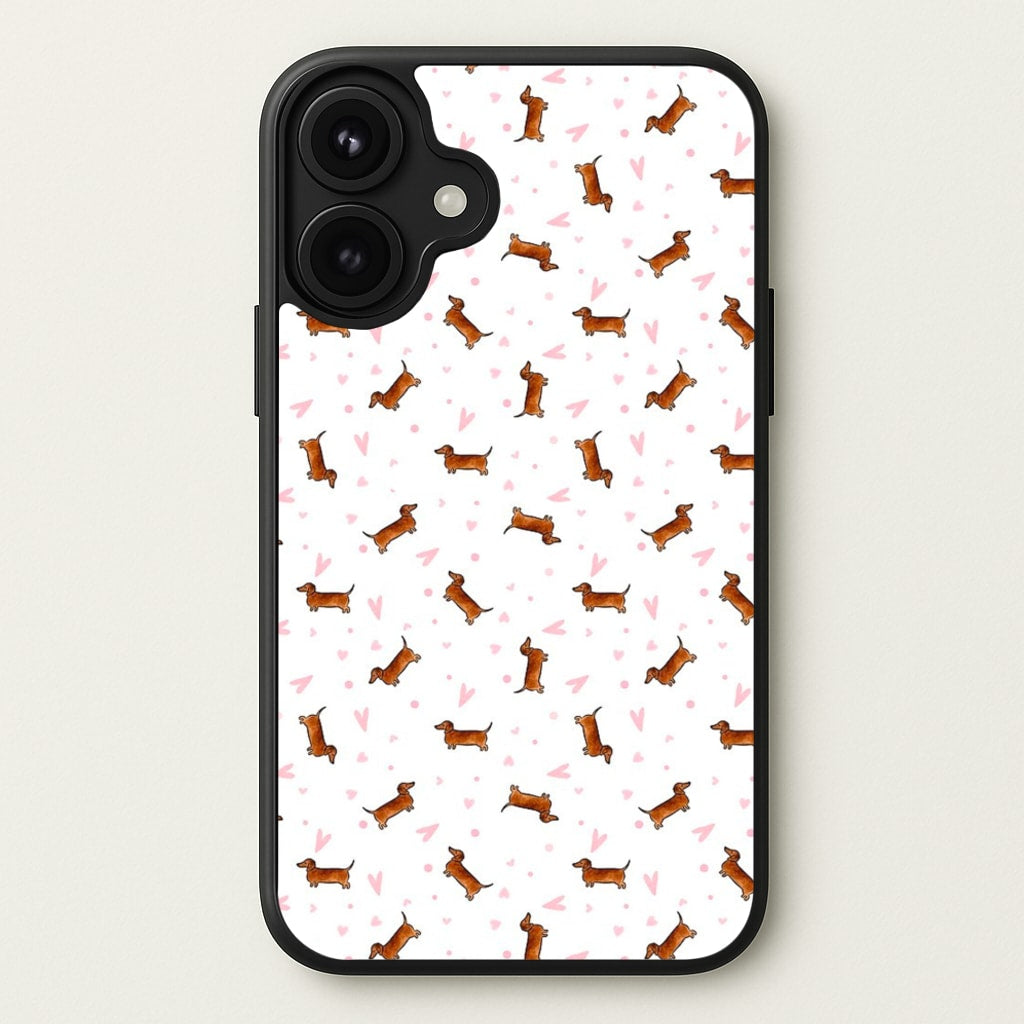Dachshund Pattern - White Phone Case for iPhone 17