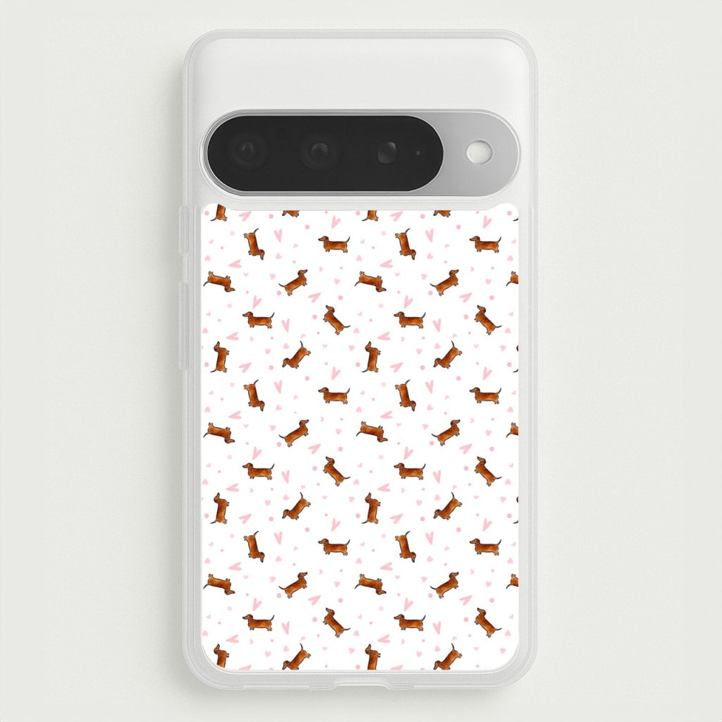 Dachshund Pattern - White Phone Case for Google Pixel 10 Pro XL