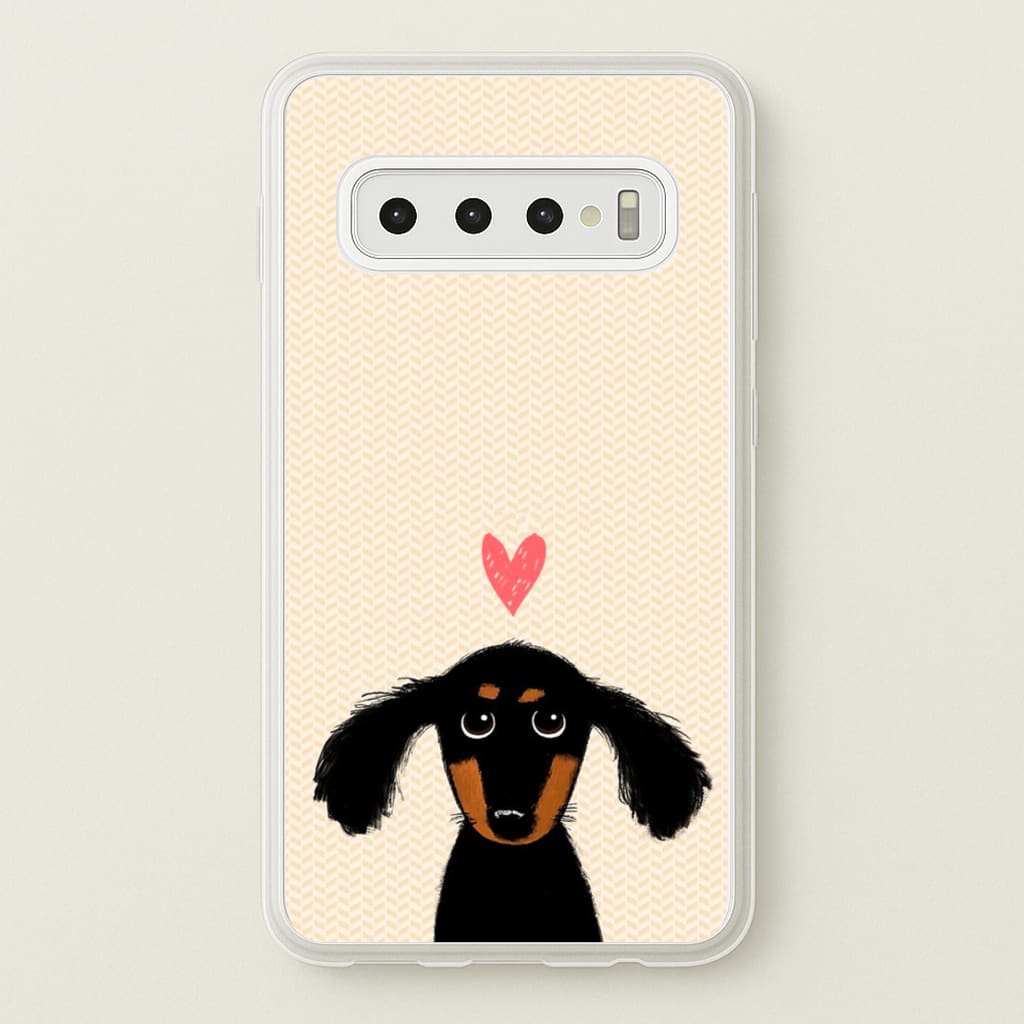 Dachshund Puppy Love - Phone Case for Galaxy S10