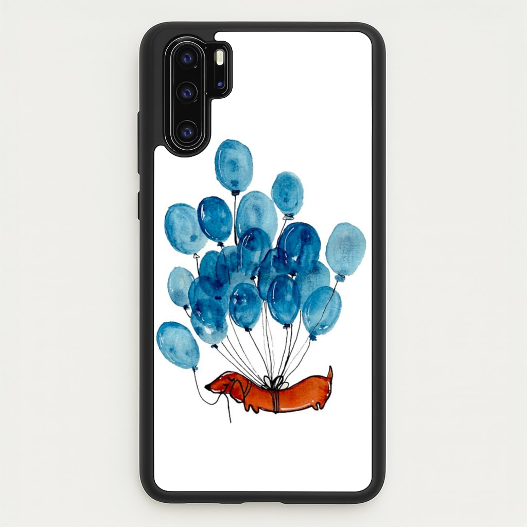 Dachshund And Balloons - Phone Case for Huawei P30 Pro