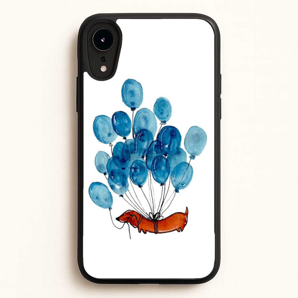 Dachshund And Balloons - Phone Case for iPhone XR