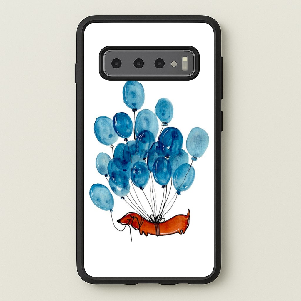 Dachshund And Balloons - Phone Case for Galaxy S10 Plus