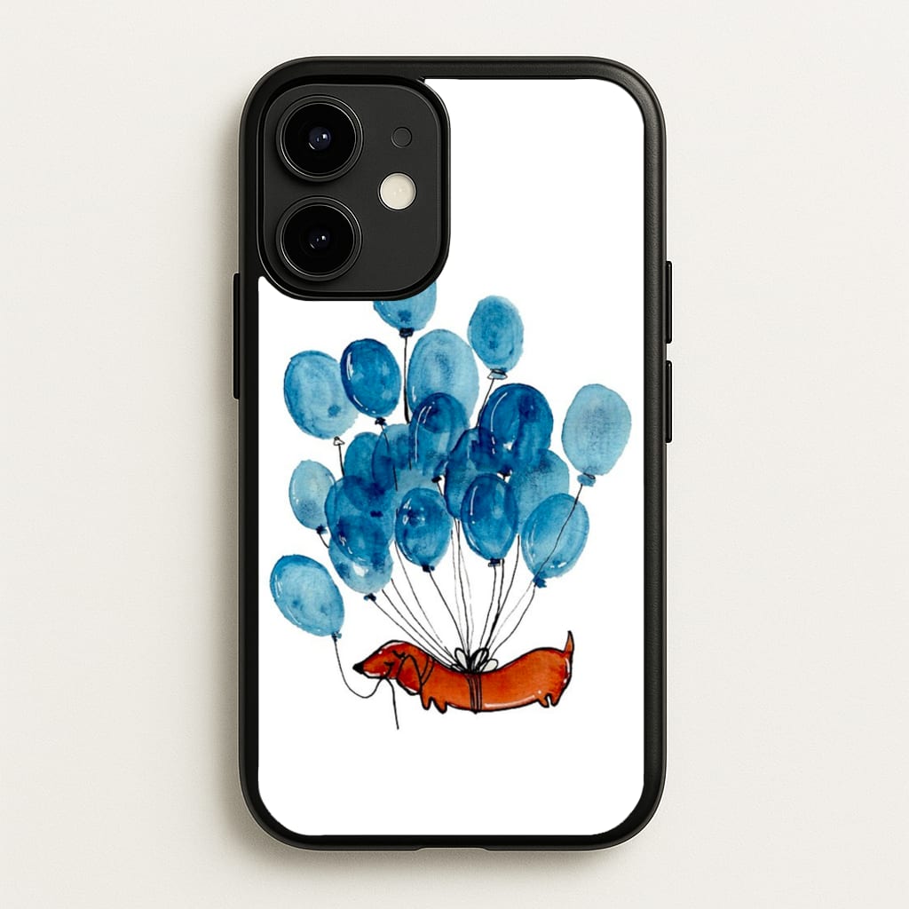 Dachshund And Balloons - Phone Case for iPhone 12 Mini