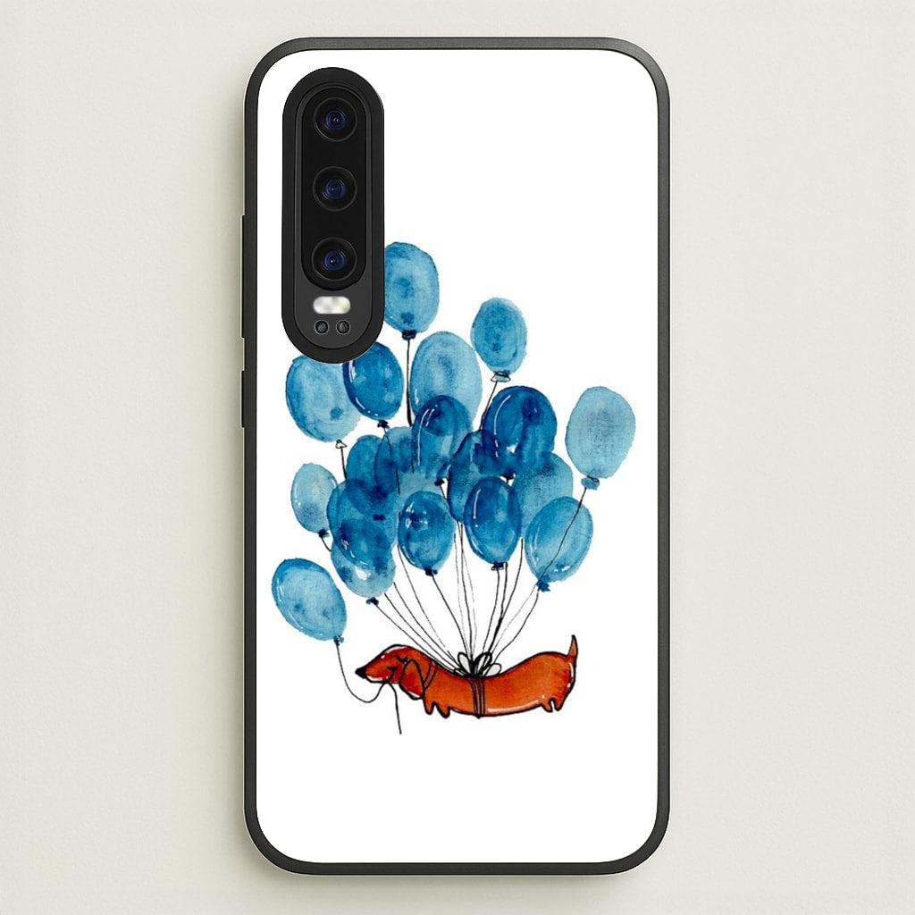 Dachshund And Balloons - Phone Case for Huawei P30