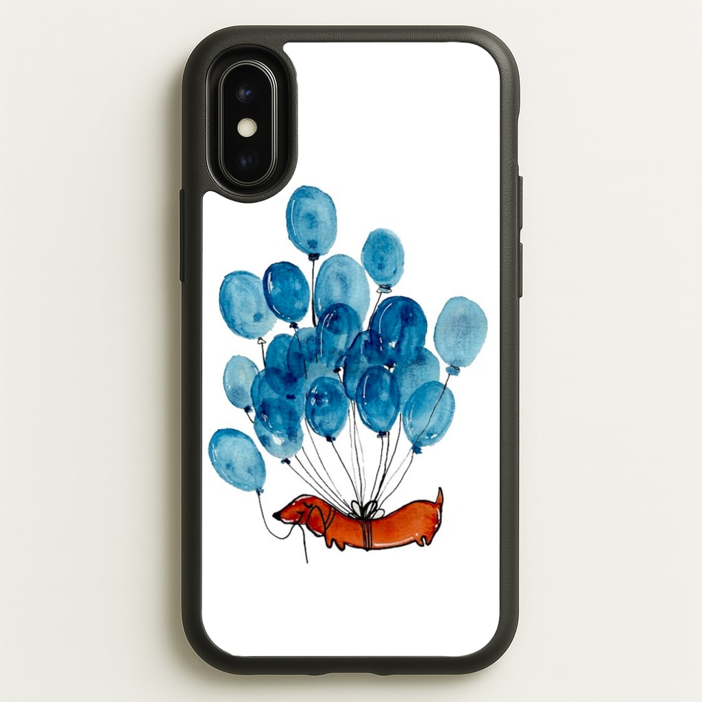 Dachshund And Balloons - Phone Case for iPhone X / XS
