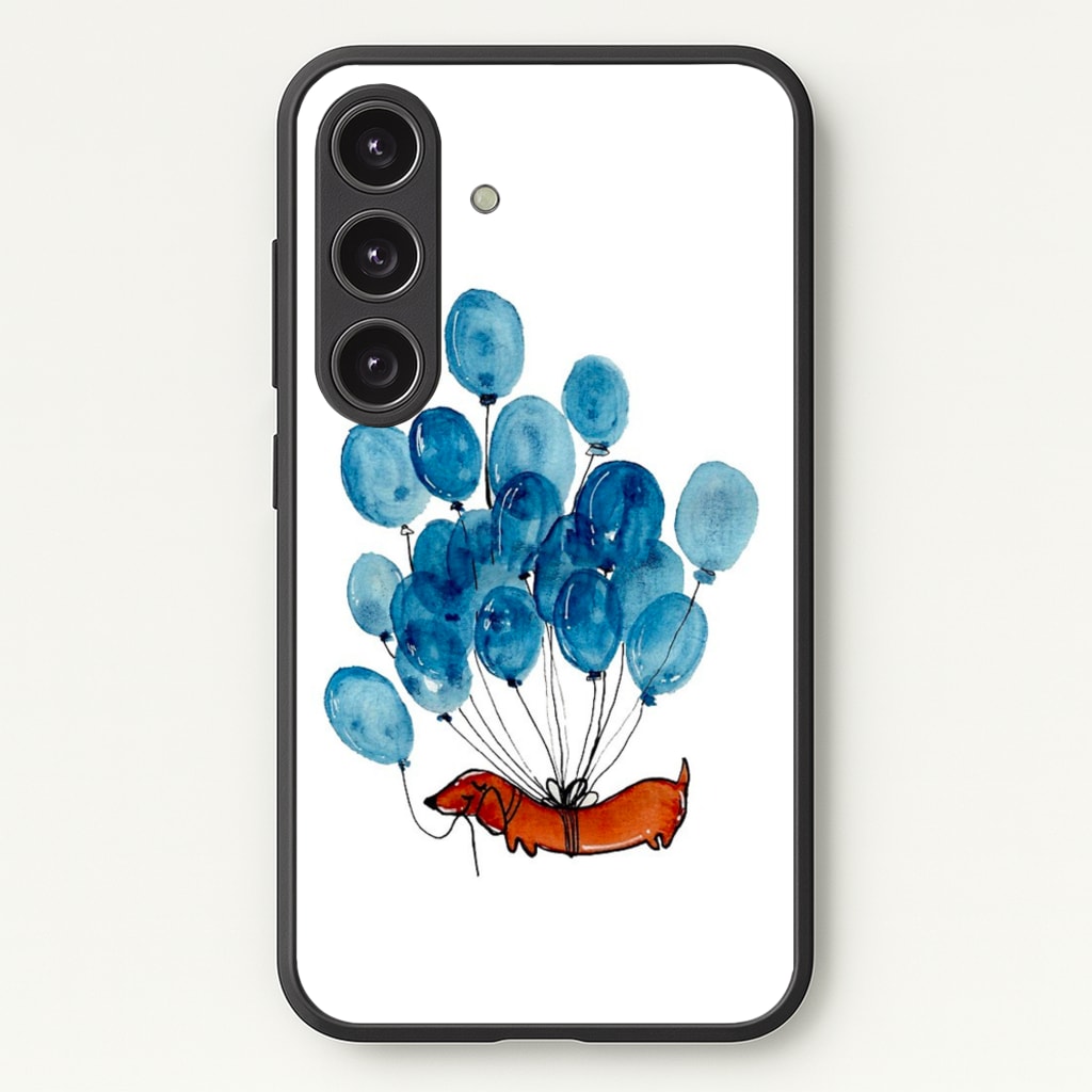 Dachshund And Balloons - Phone Case for Galaxy S25 Plus