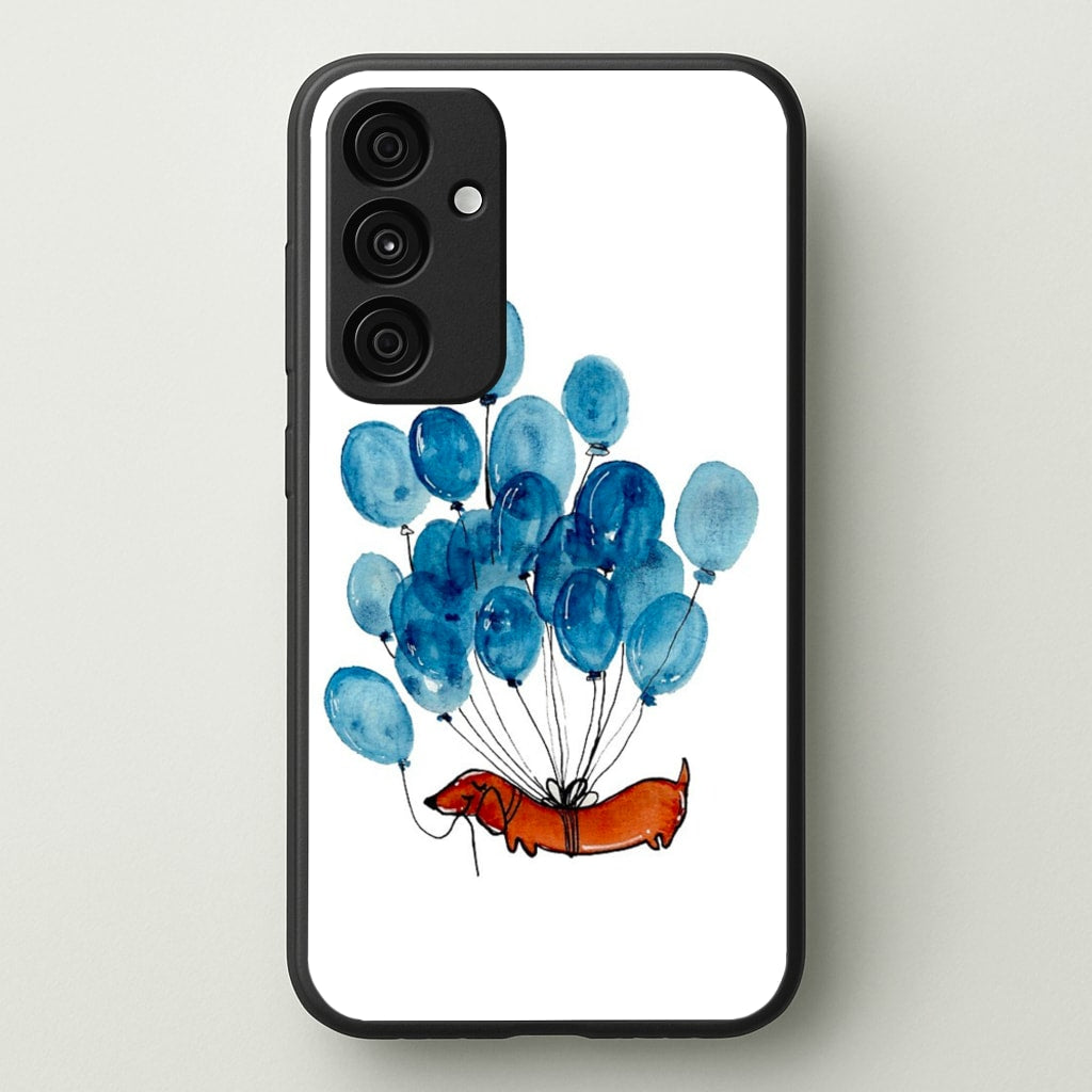 Dachshund And Balloons - Phone Case for Galaxy A35