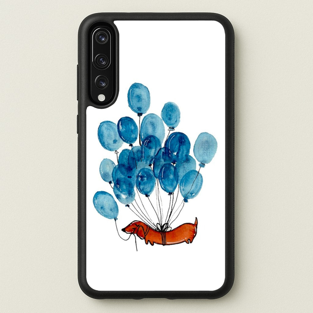 Dachshund And Balloons - Phone Case for Huawei P20 Pro