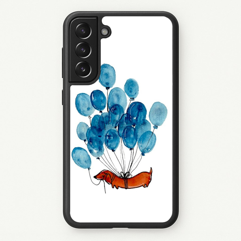 Dachshund And Balloons - Phone Case for Galaxy S21FE