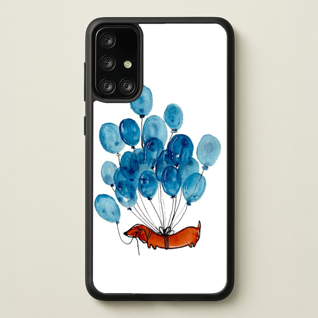 Dachshund And Balloons - Phone Case for Galaxy A71