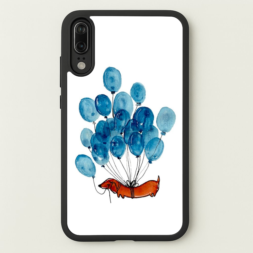Dachshund And Balloons - Phone Case for Huawei P20