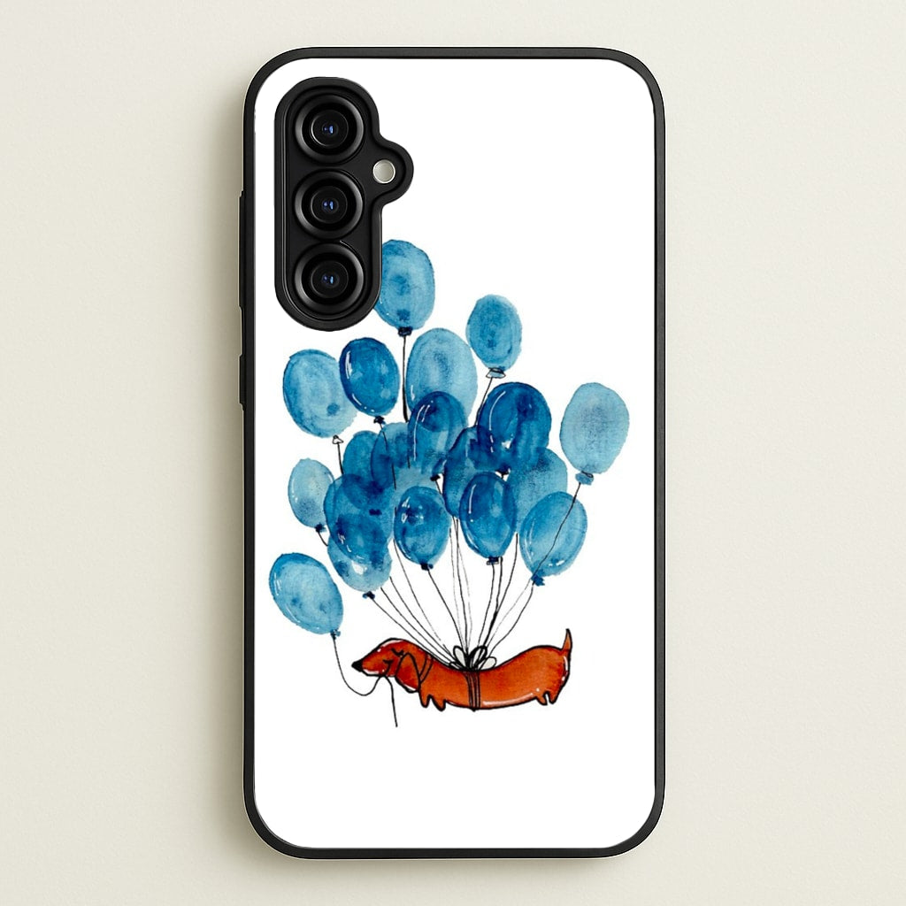 Dachshund And Balloons - Phone Case for Galaxy A54