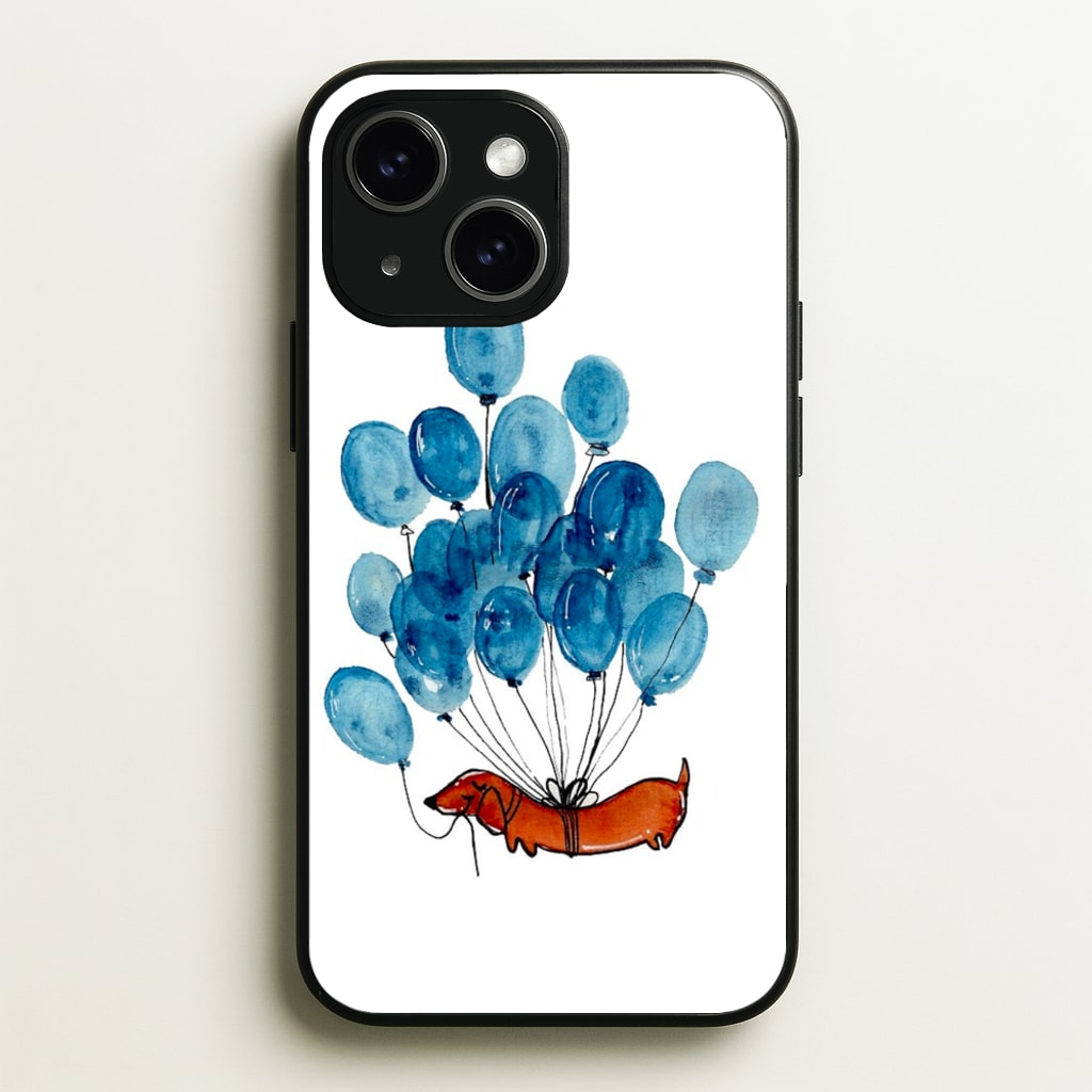 Dachshund And Balloons - Phone Case for iPhone 15 Plus