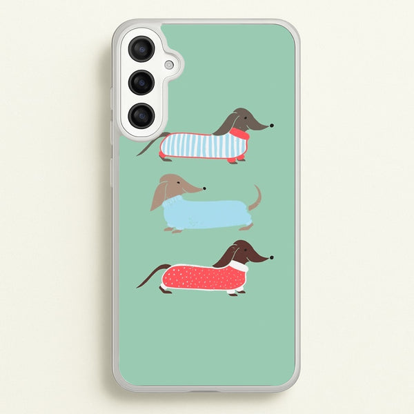 Sausage Dogs in Jumpers - Phone Case for Galaxy A36